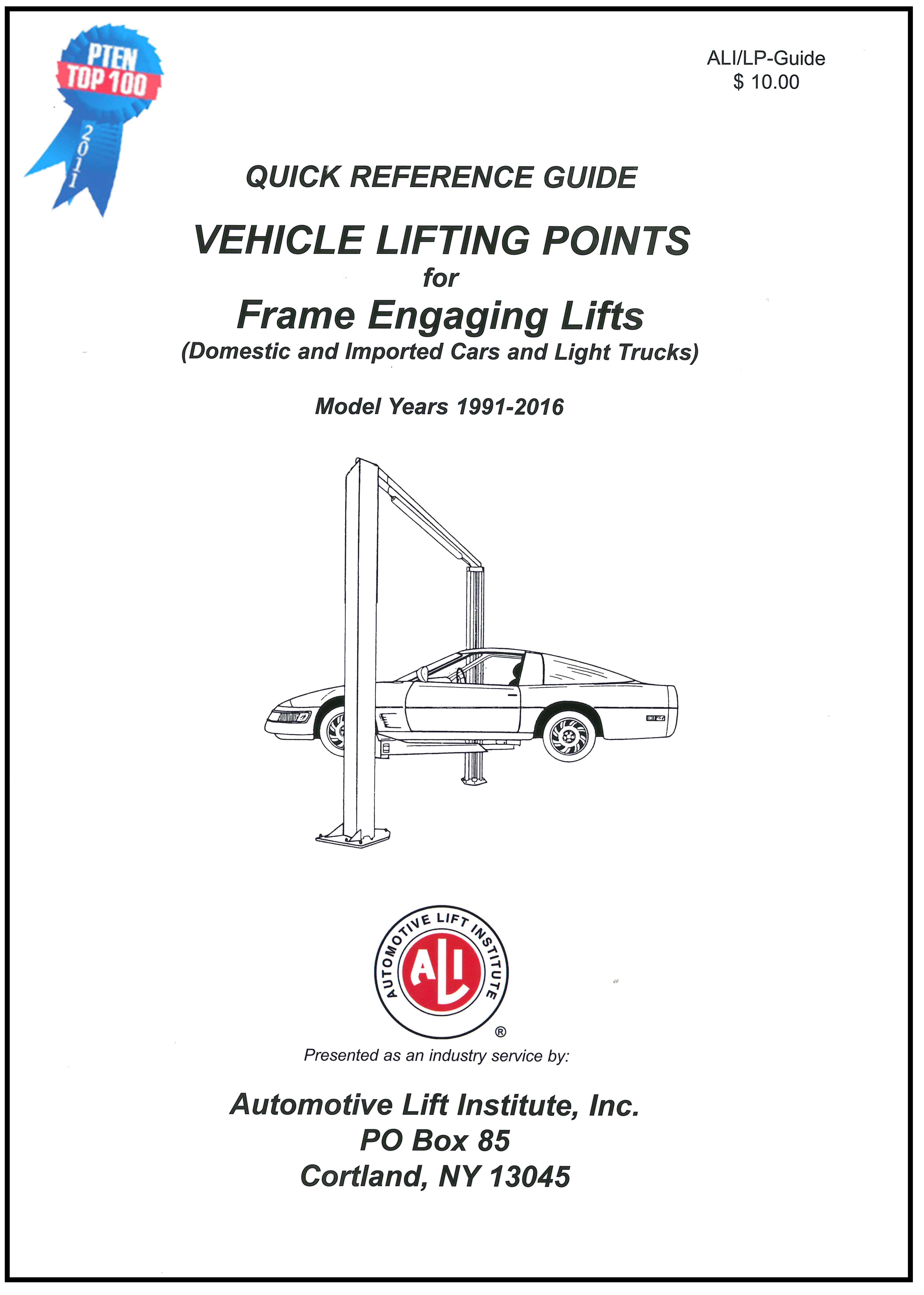 Automotive Lifts Lifting Points Guide (19912015) Automotive Lift