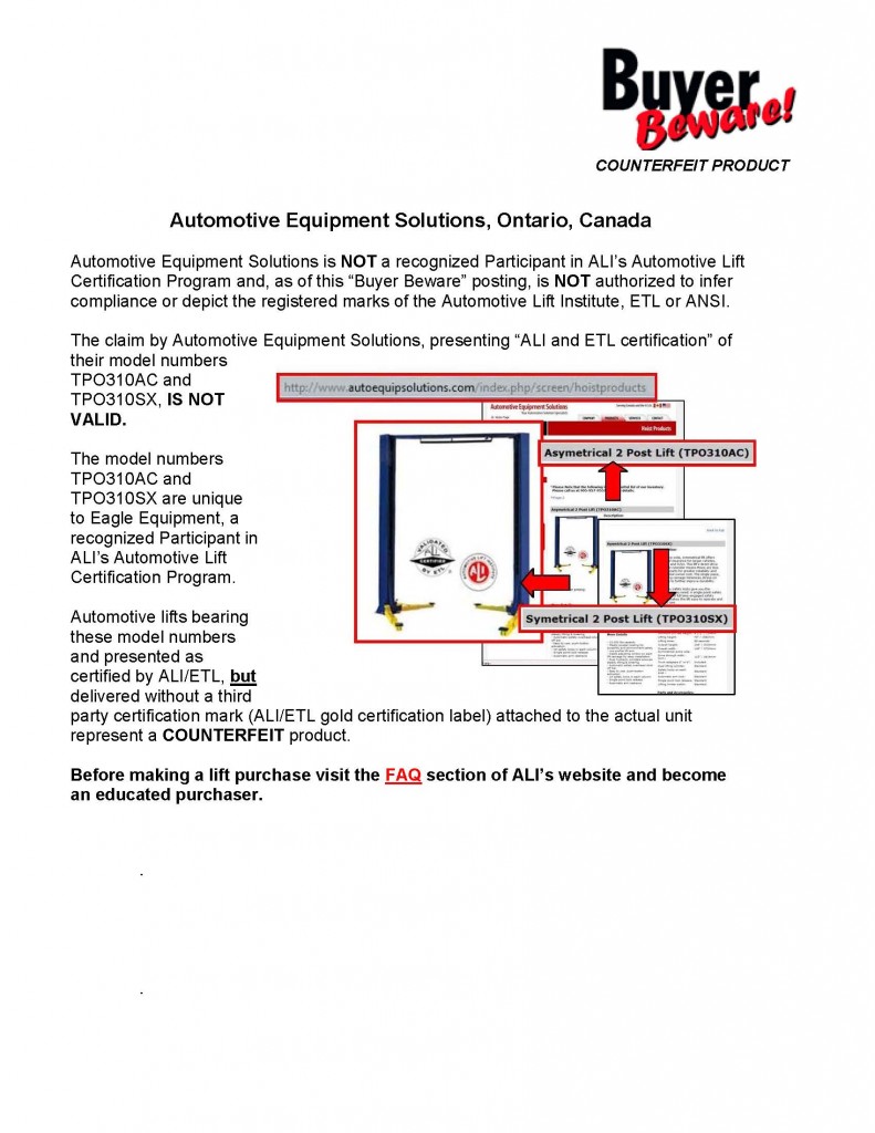 ALI-Buyer-Beware-Counterfeit-Claims-Automotive-Equipment-Solutions