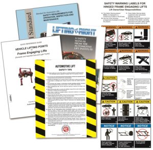 Replacement Warning Placard Kit for Hinged Frame Engaging Lift